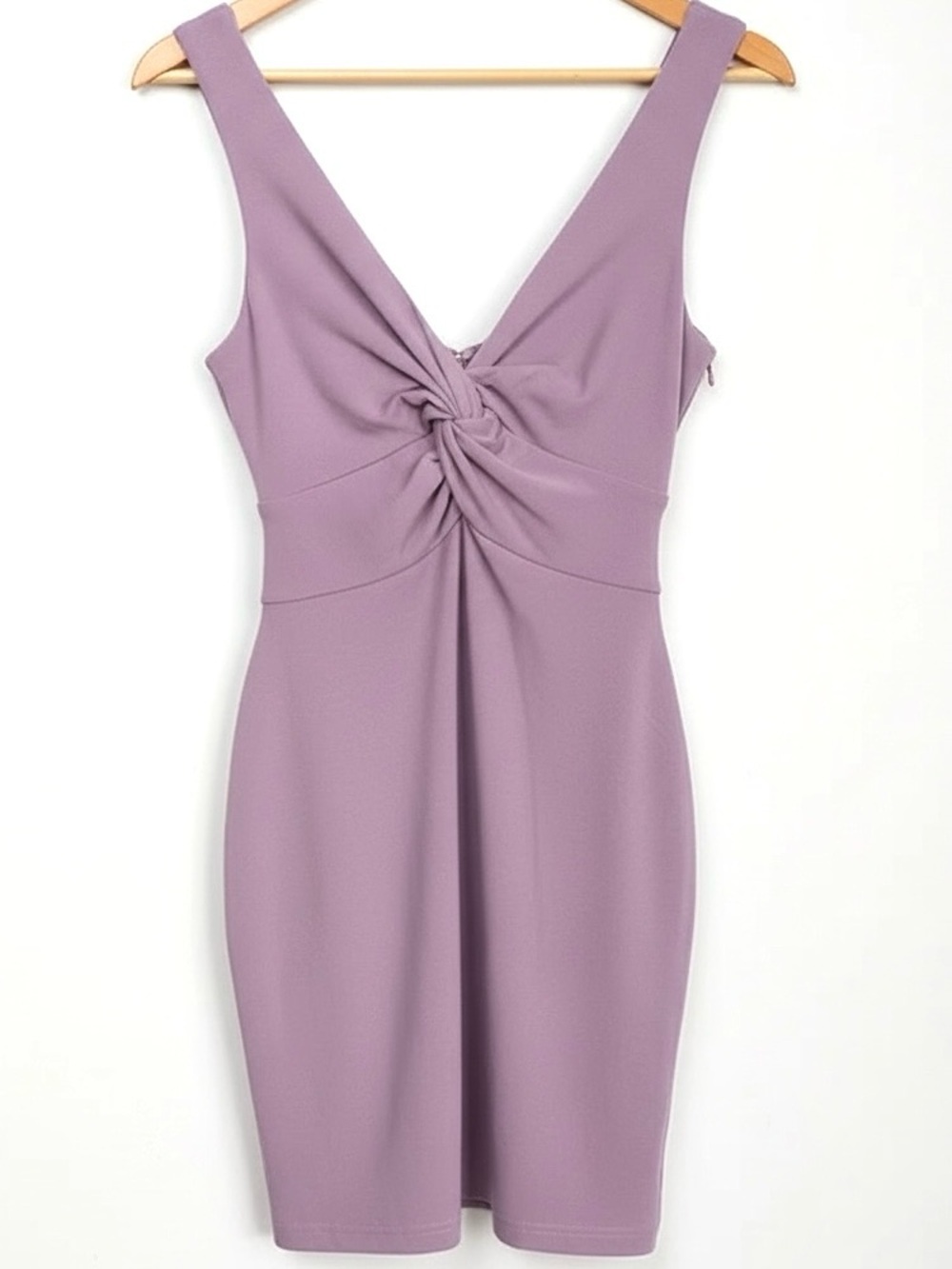 Lulu's Lilac Twist-Front Mini Dress